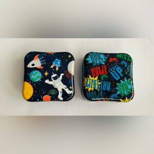 New 2 Careus First Aid 21 Piece Kits Astronauts & Game Phrases Design Metal Box